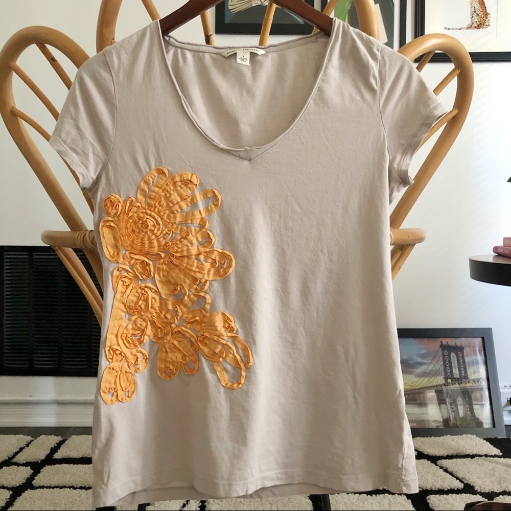 Banana Republic Cotton Light Grey  Tee